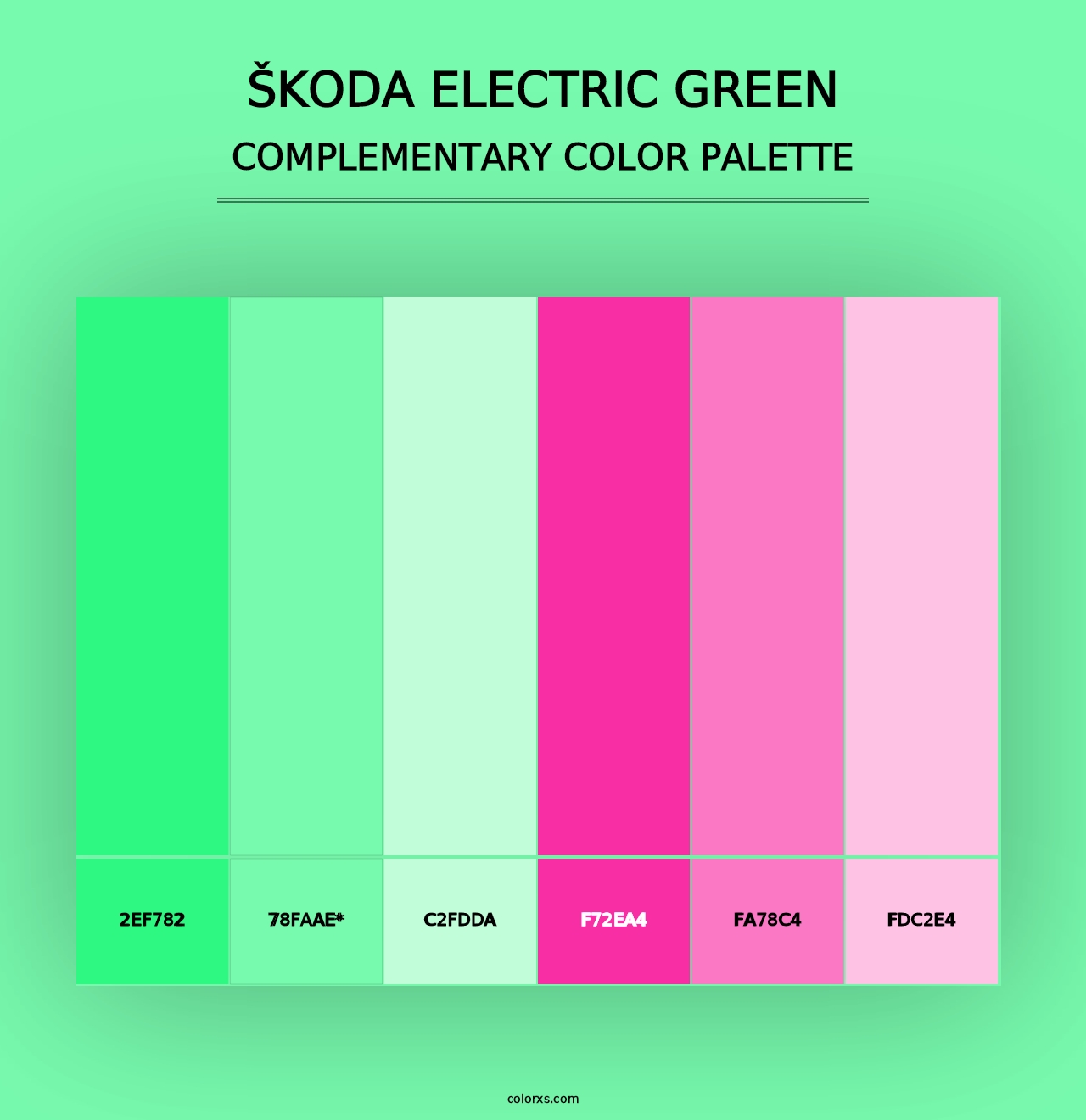 Škoda Electric Green - Complementary Color Palette