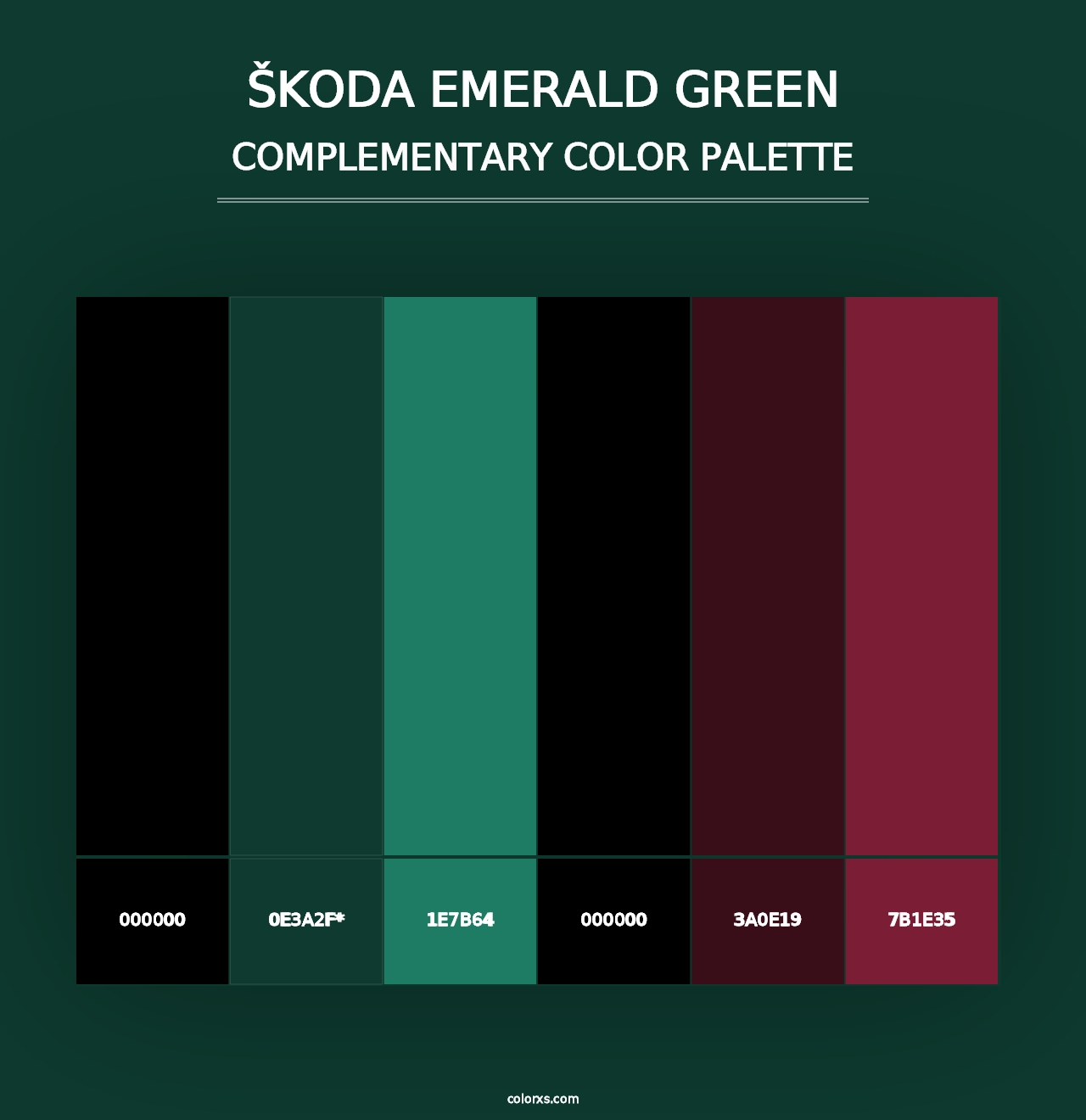 Škoda Emerald Green - Complementary Color Palette