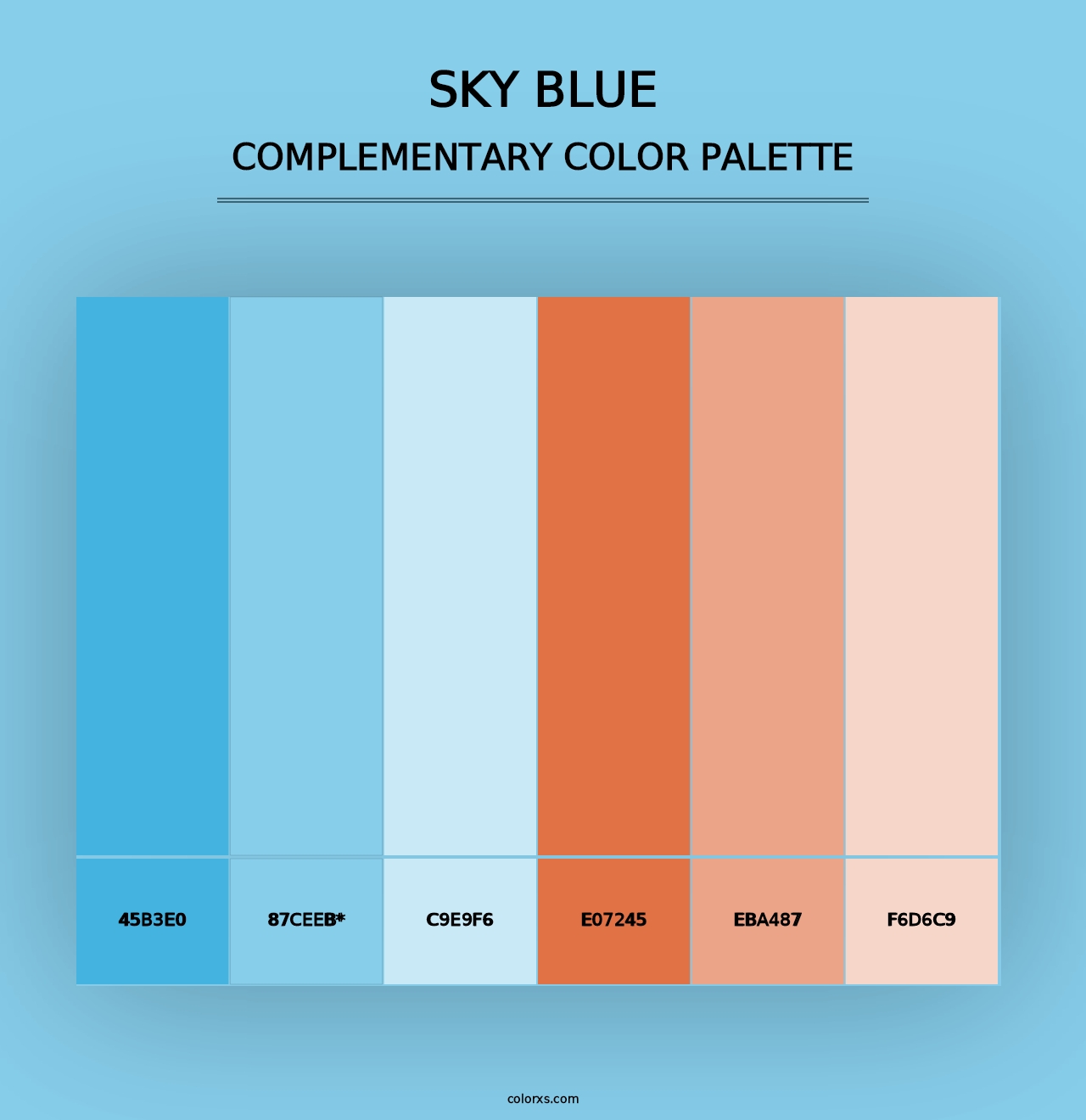 Sky blue - Complementary Color Palette