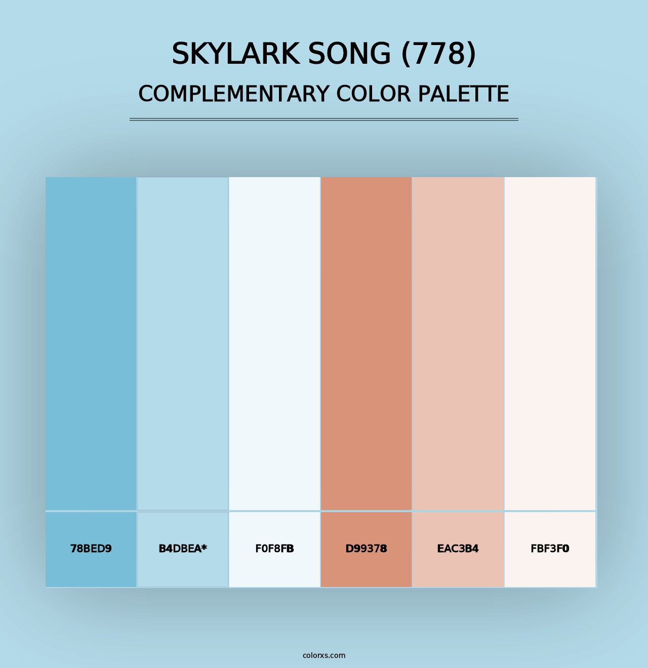 Skylark Song (778) - Complementary Color Palette