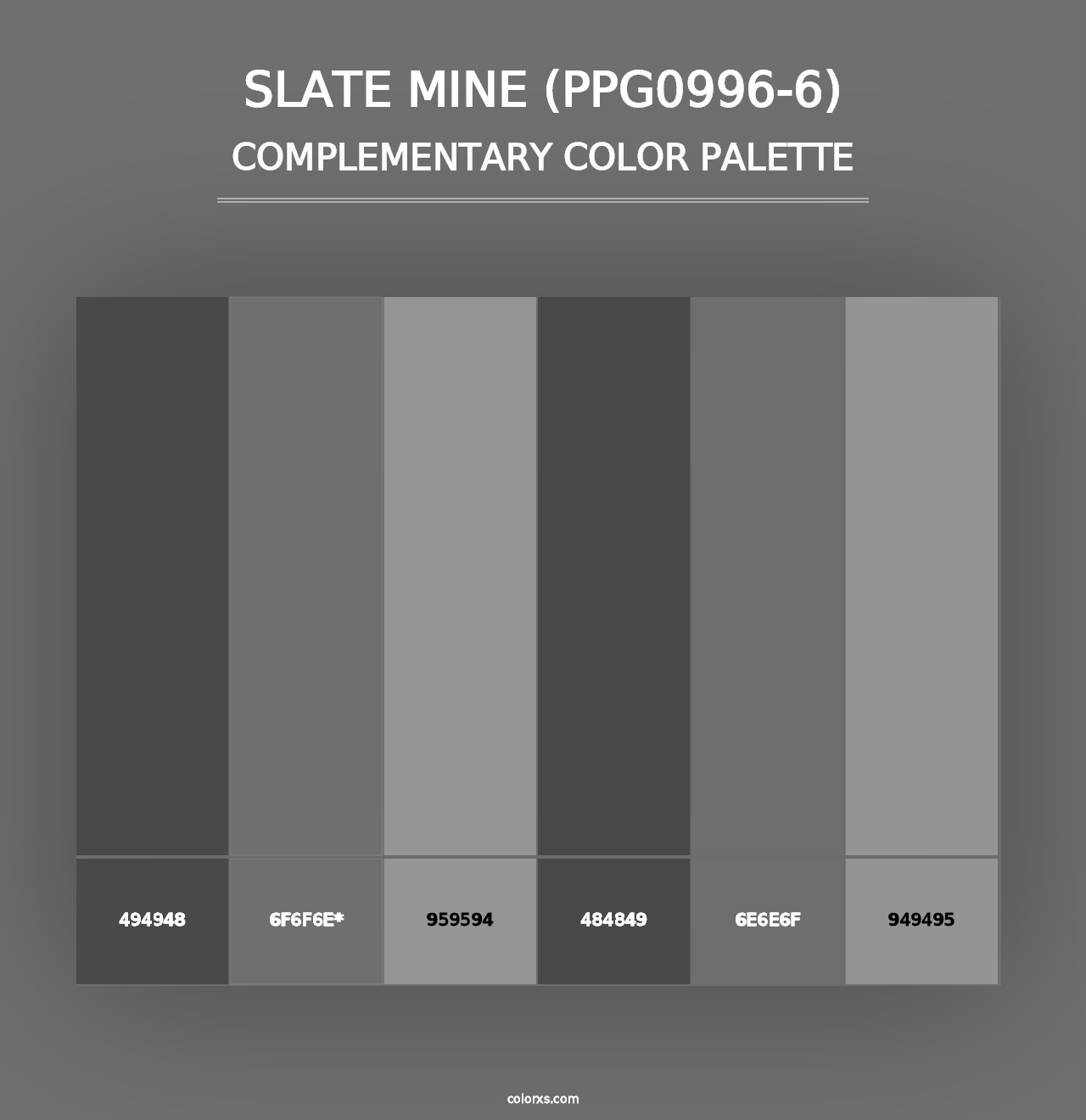 Slate Mine (PPG0996-6) - Complementary Color Palette