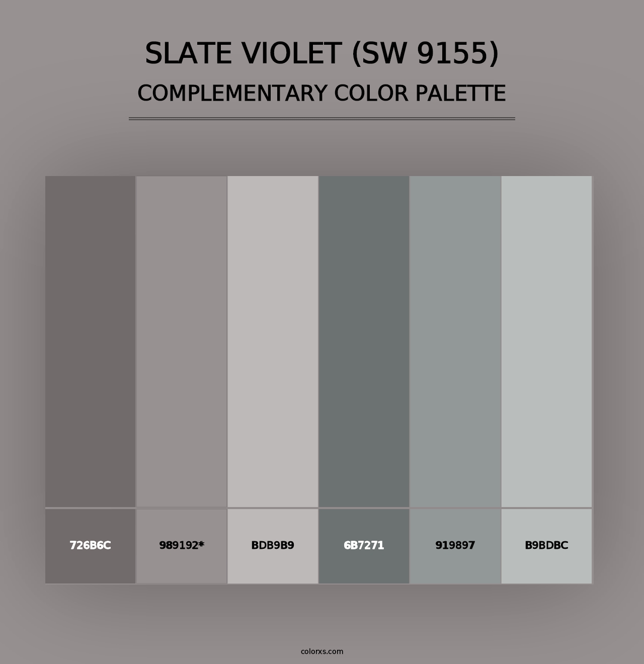 Slate Violet (SW 9155) - Complementary Color Palette