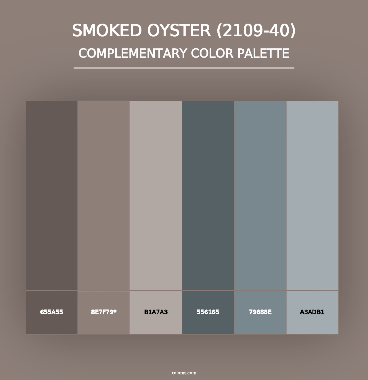 Smoked Oyster (2109-40) - Complementary Color Palette