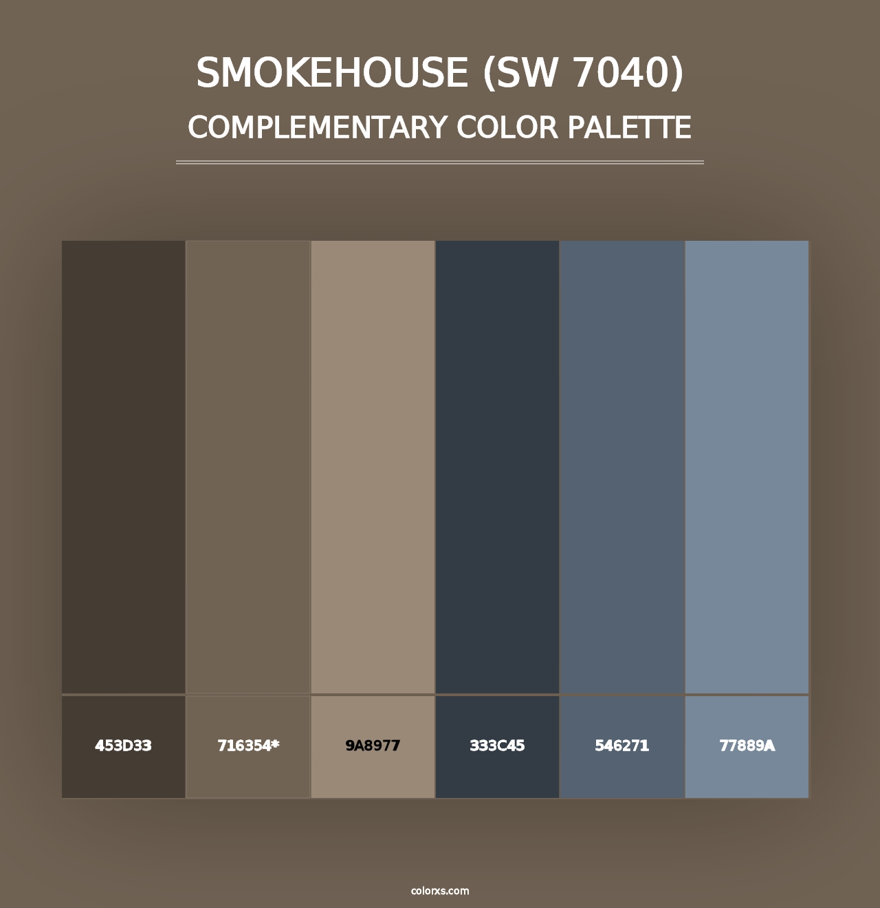 Smokehouse (SW 7040) - Complementary Color Palette