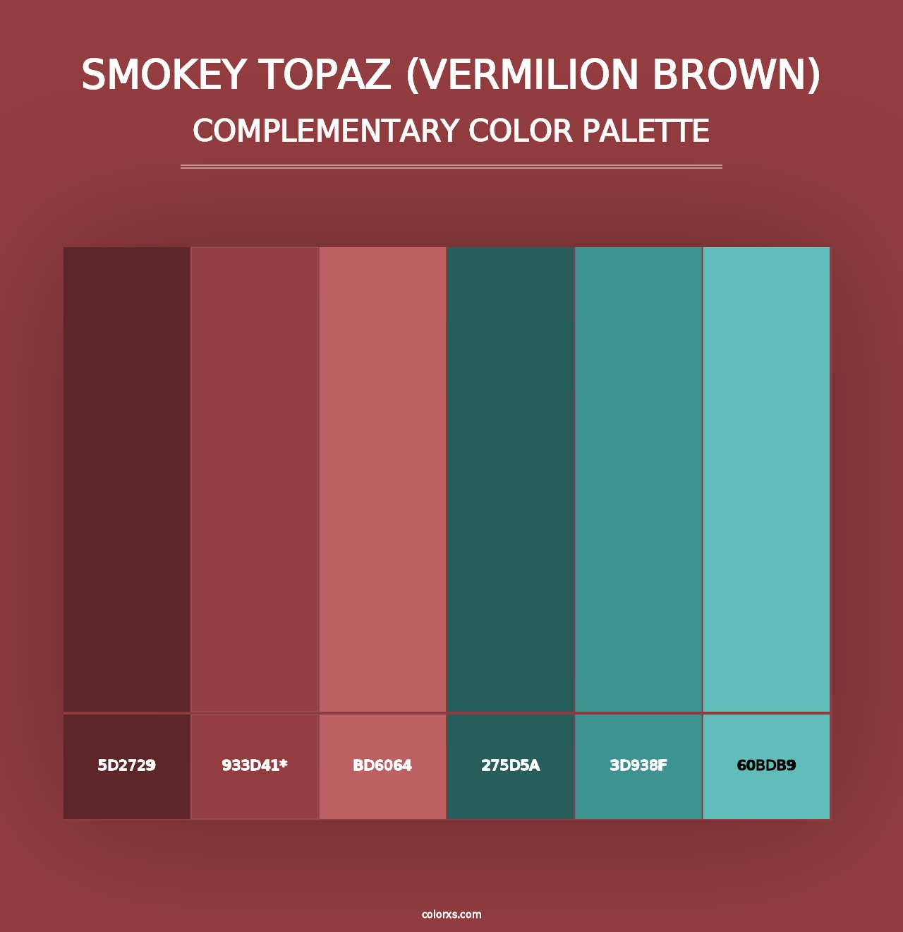 Smokey Topaz (Vermilion Brown) - Complementary Color Palette