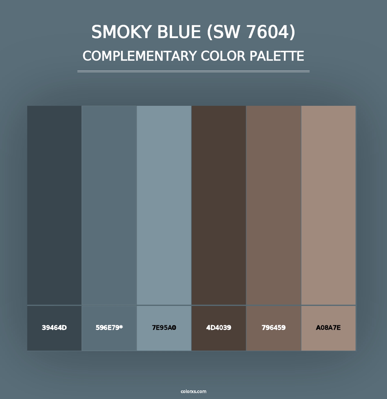 Smoky Blue (SW 7604) - Complementary Color Palette