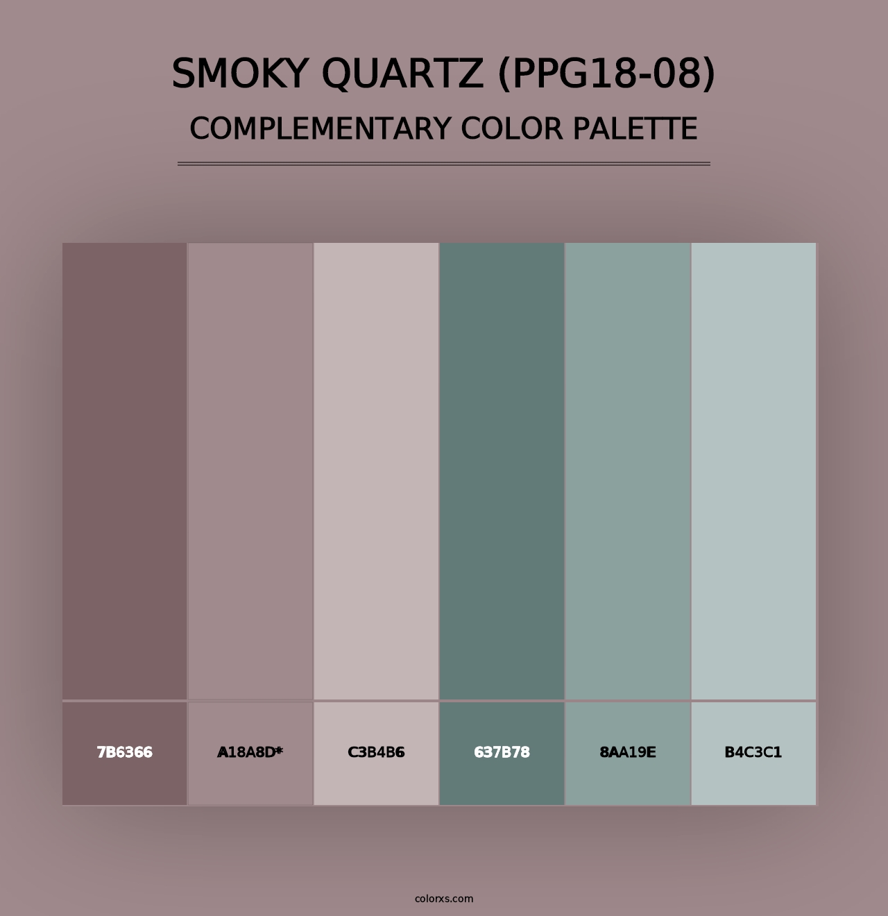 Smoky Quartz (PPG18-08) - Complementary Color Palette