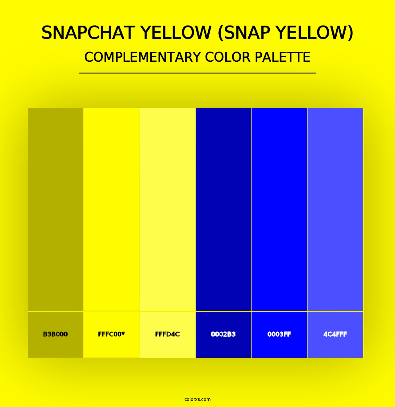 Snapchat Yellow (Snap Yellow) - Complementary Color Palette