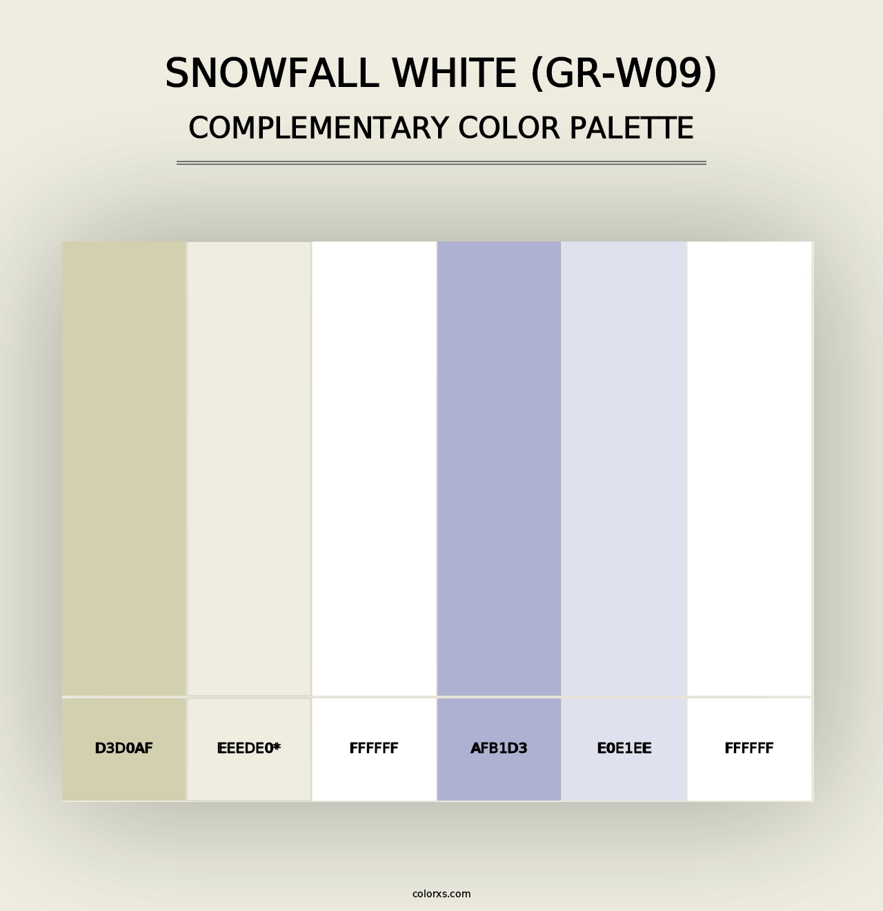 Snowfall White (GR-W09) - Complementary Color Palette