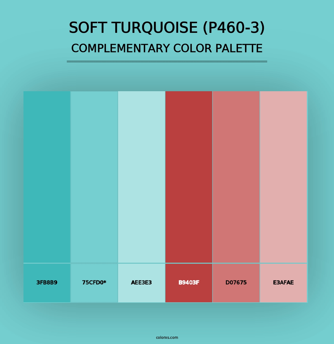 Soft Turquoise (P460-3) - Complementary Color Palette