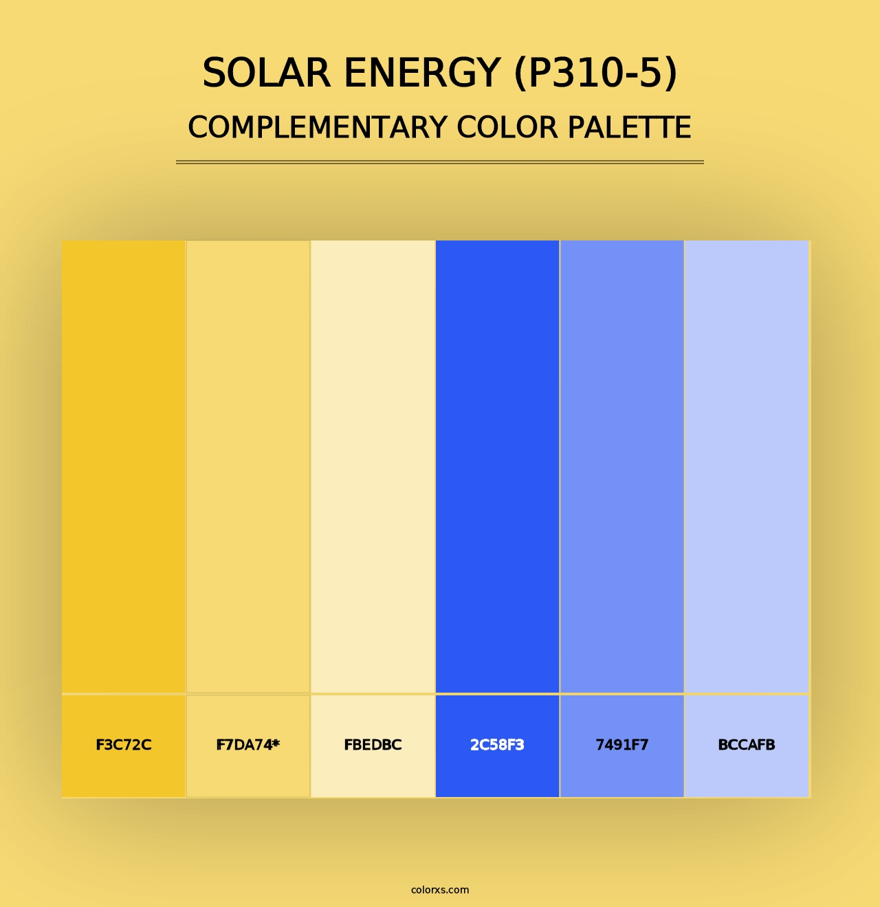 Solar Energy (P310-5) - Complementary Color Palette