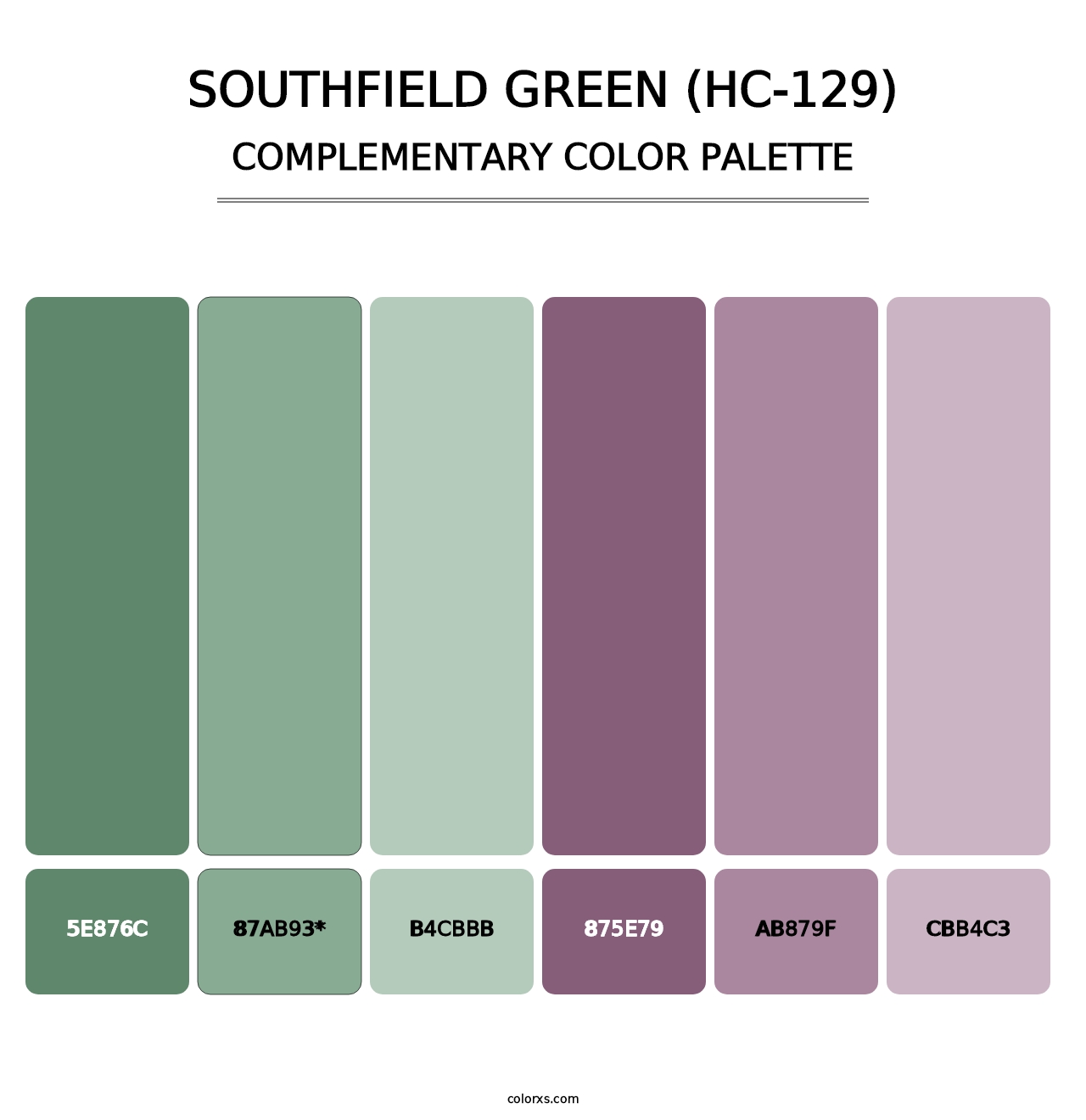 Southfield Green (HC-129) - Complementary Color Palette