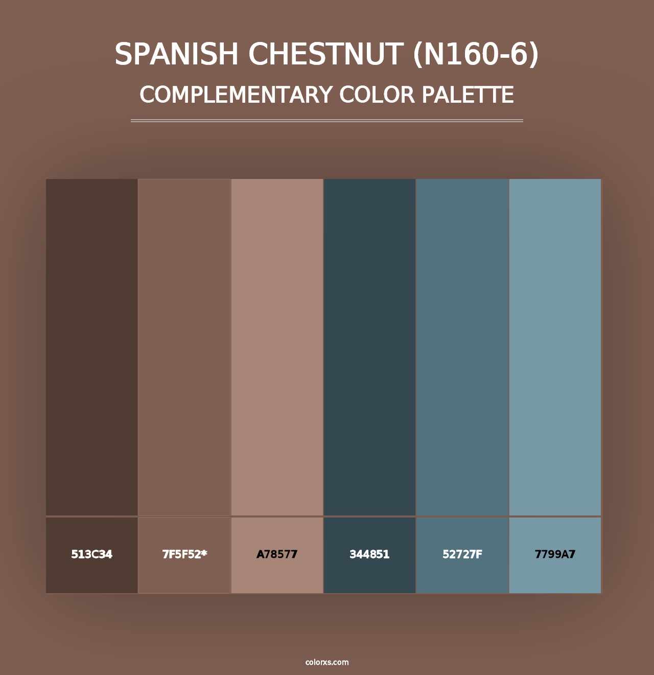 Spanish Chestnut (N160-6) - Complementary Color Palette