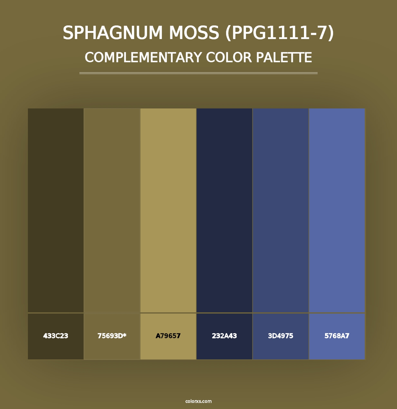 Sphagnum Moss (PPG1111-7) - Complementary Color Palette