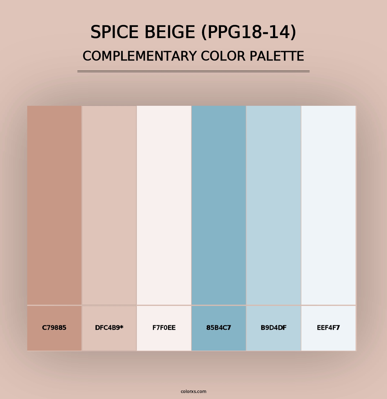 Spice Beige (PPG18-14) - Complementary Color Palette