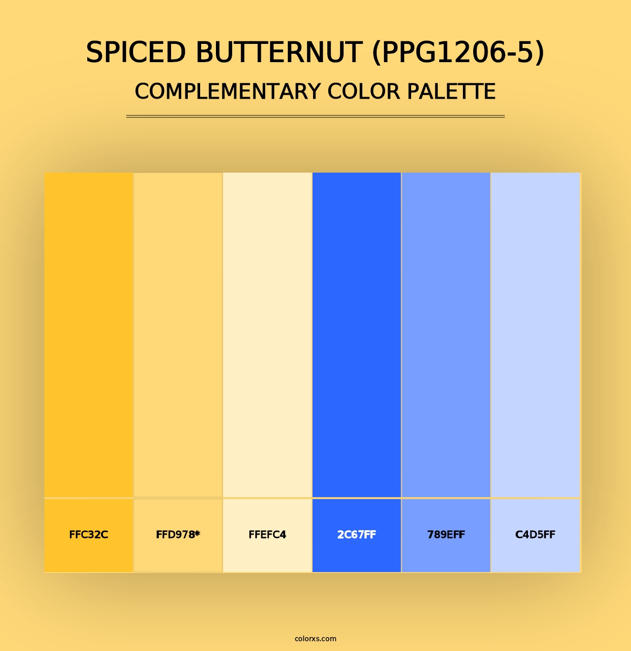 Spiced Butternut (PPG1206-5) - Complementary Color Palette