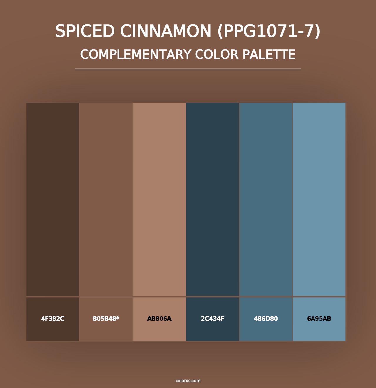 Spiced Cinnamon (PPG1071-7) - Complementary Color Palette