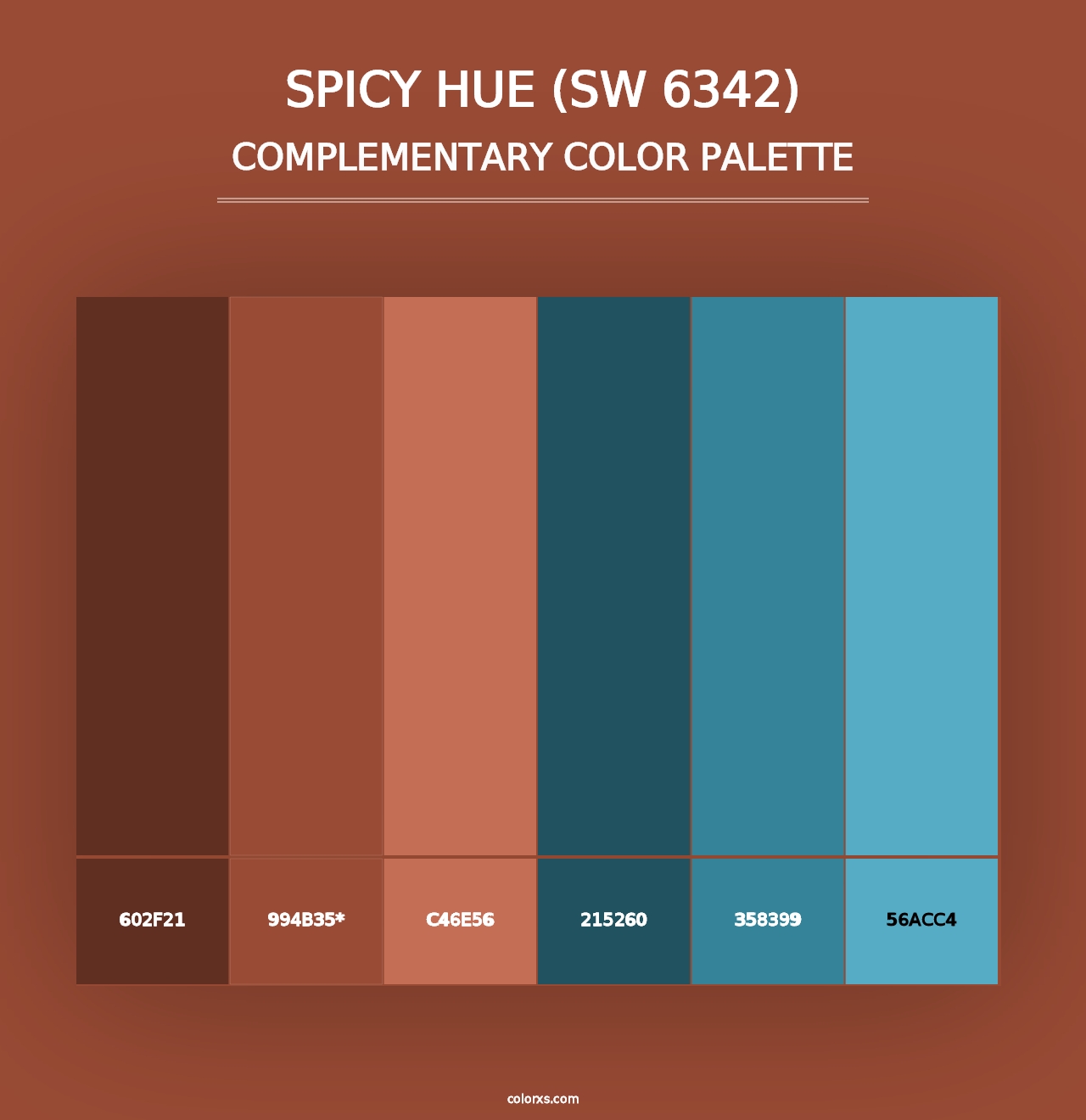 Spicy Hue (SW 6342) - Complementary Color Palette