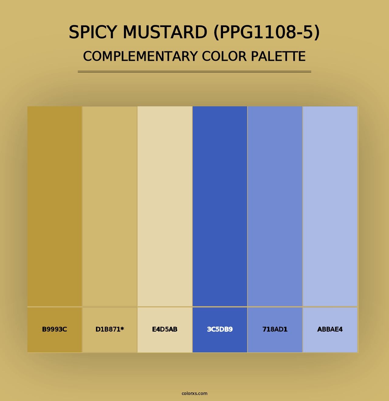 Spicy Mustard (PPG1108-5) - Complementary Color Palette