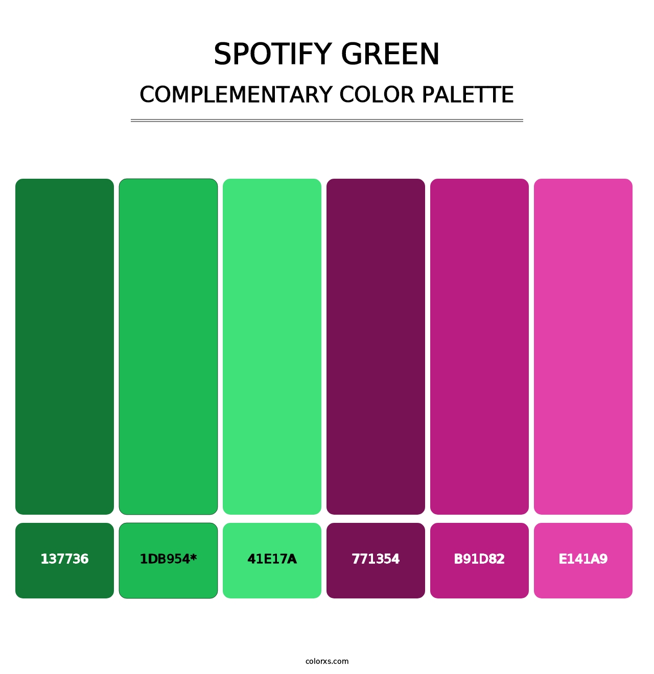 Spotify Green - Complementary Color Palette