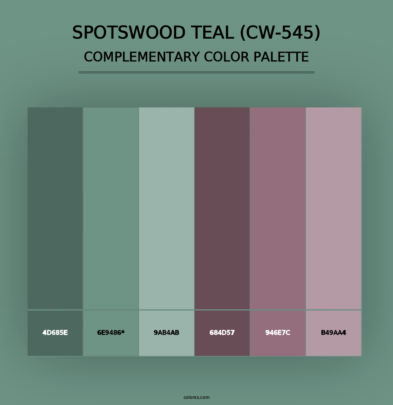 Spotswood Teal (CW-545) - Complementary Color Palette