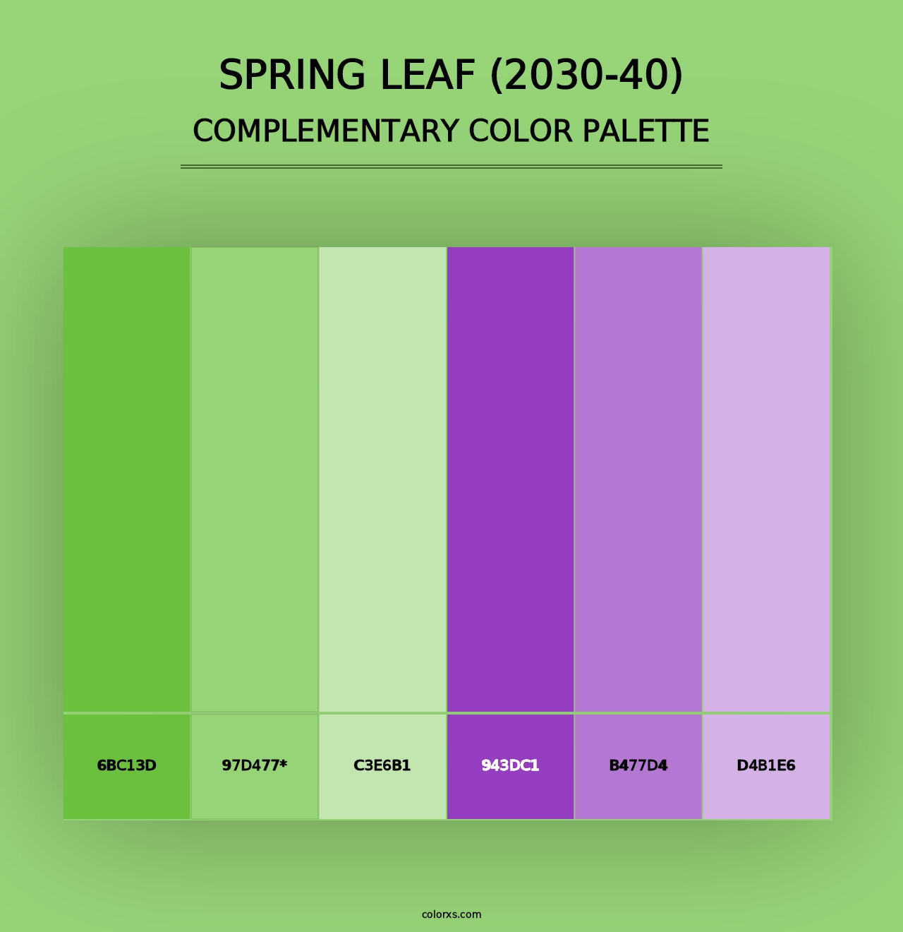 Spring Leaf (2030-40) - Complementary Color Palette