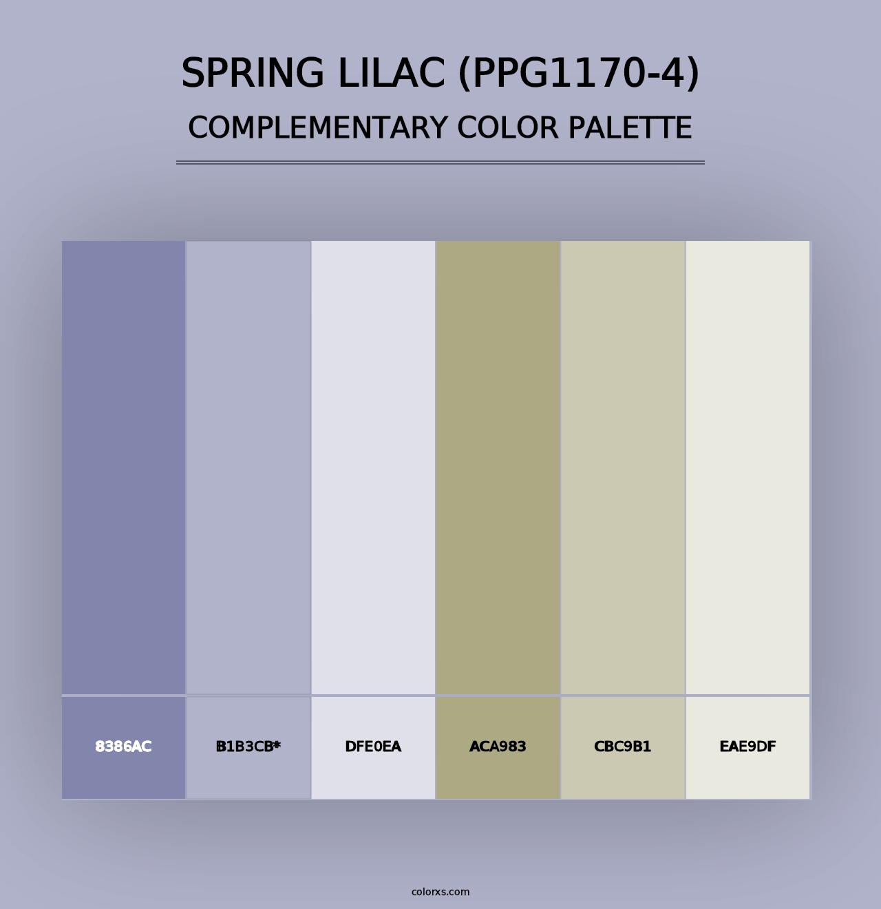 Spring Lilac (PPG1170-4) - Complementary Color Palette