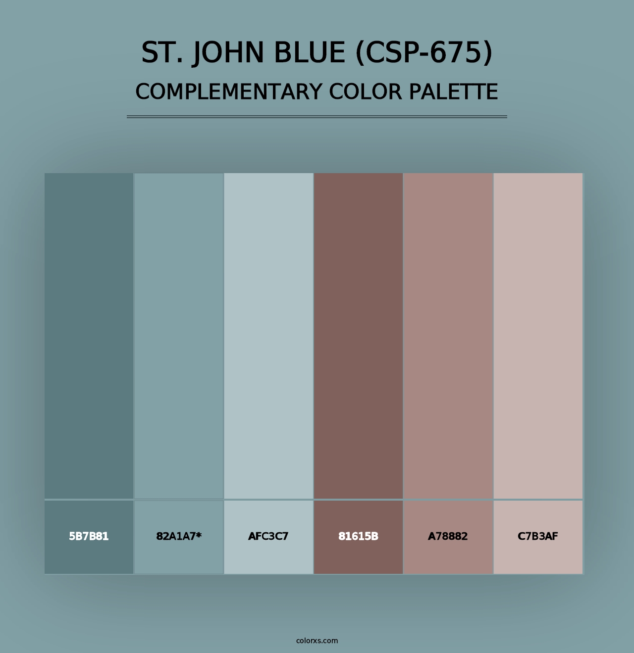 St. John Blue (CSP-675) - Complementary Color Palette