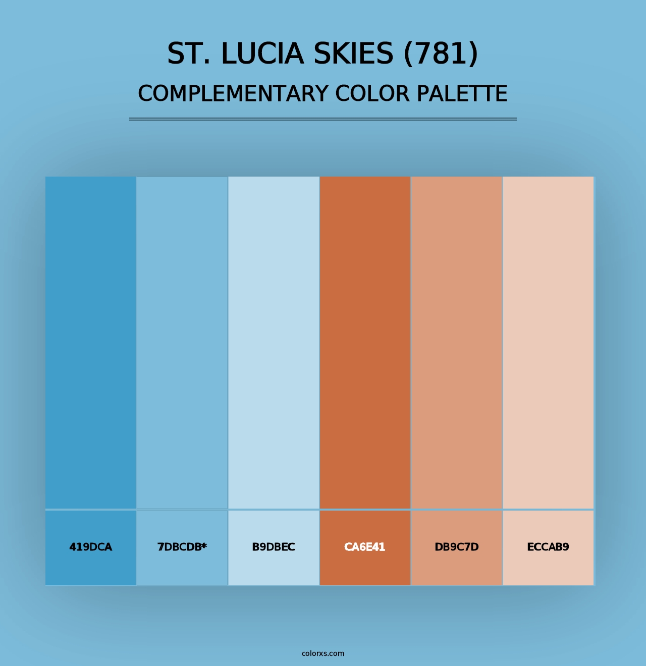 St. Lucia Skies (781) - Complementary Color Palette