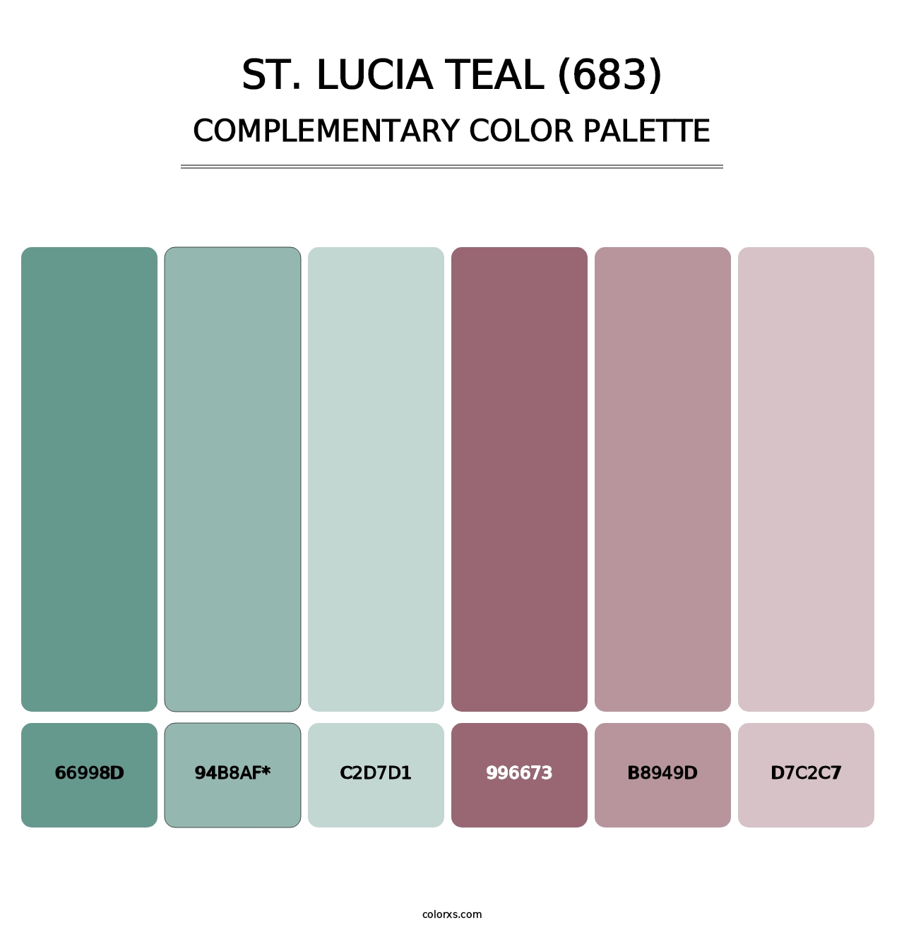 St. Lucia Teal (683) - Complementary Color Palette