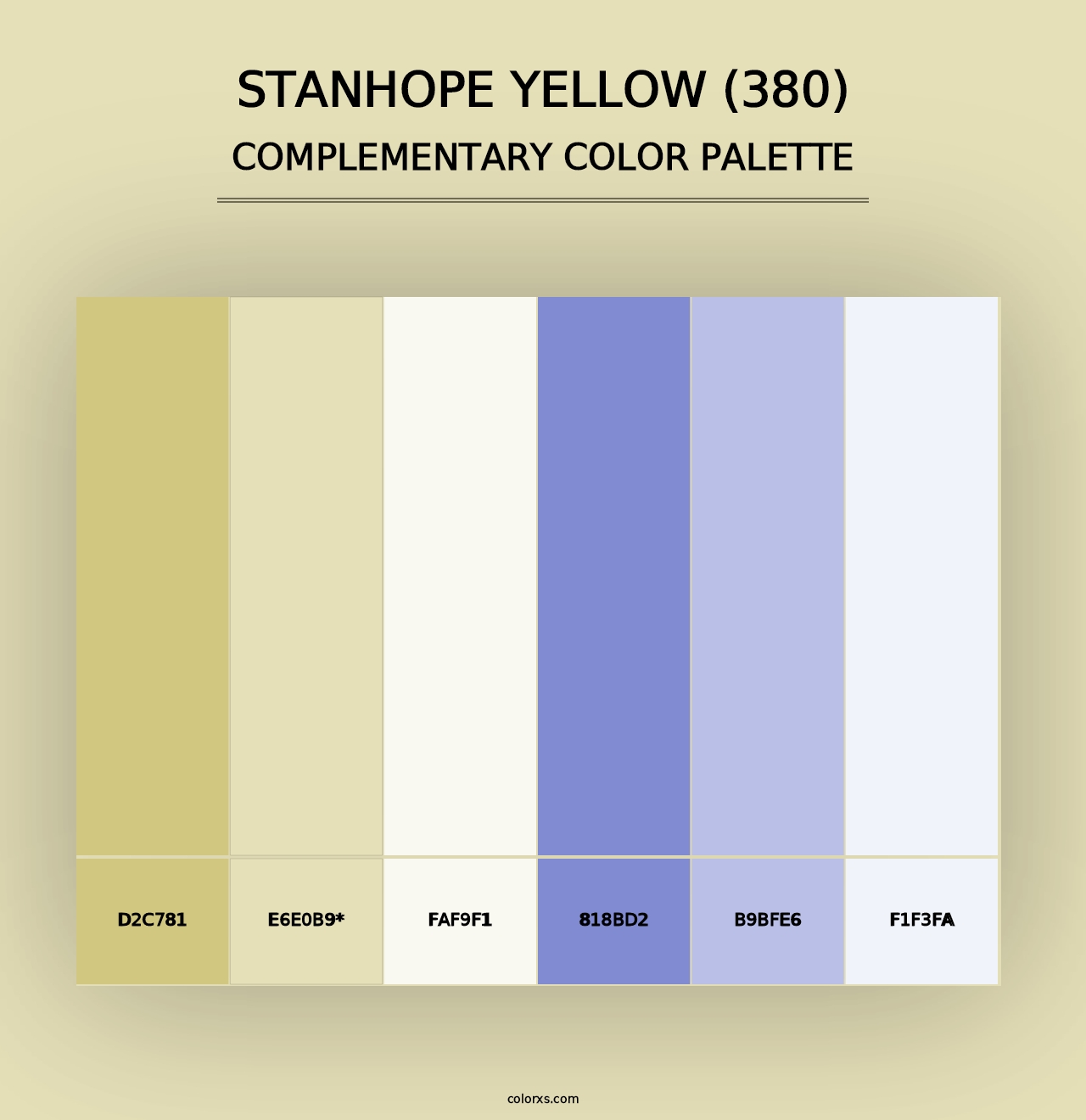 Stanhope Yellow (380) - Complementary Color Palette