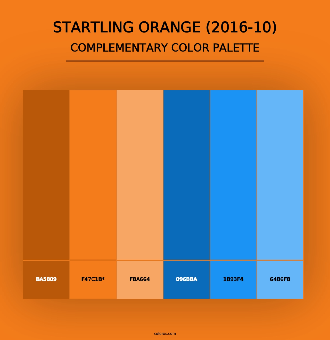 Startling Orange (2016-10) - Complementary Color Palette