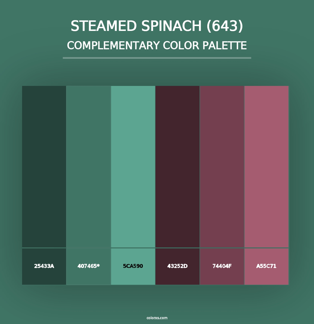 Steamed Spinach (643) - Complementary Color Palette