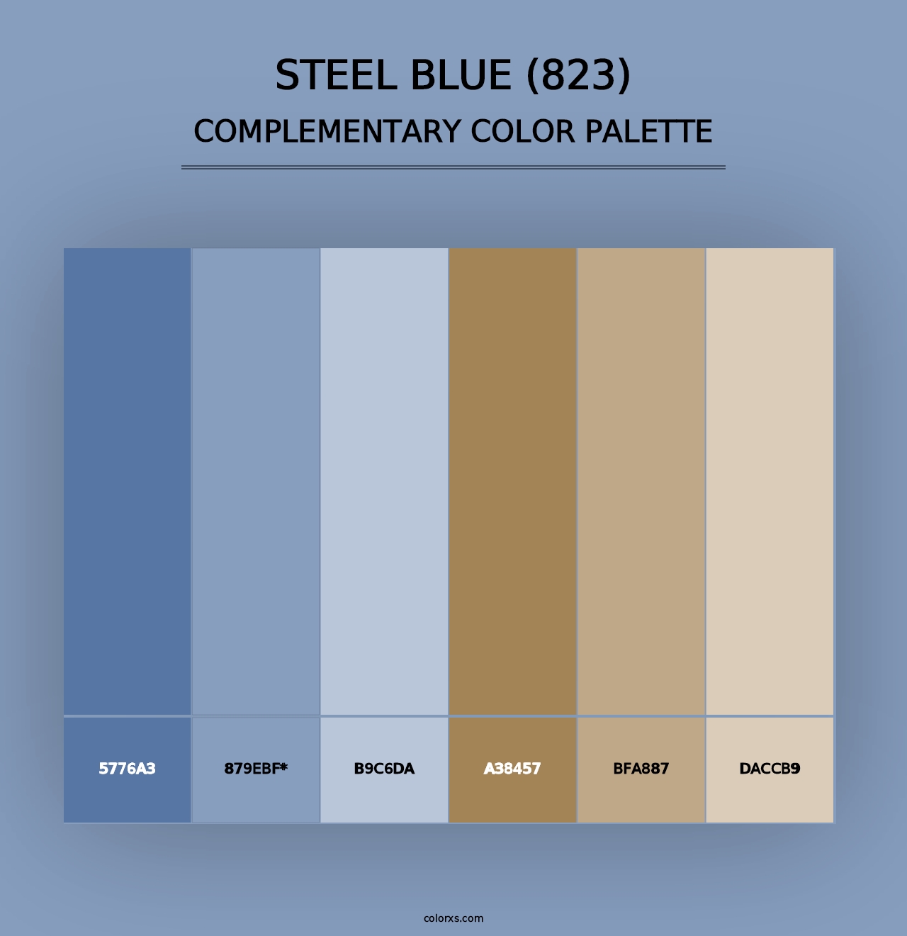 Steel Blue (823) - Complementary Color Palette