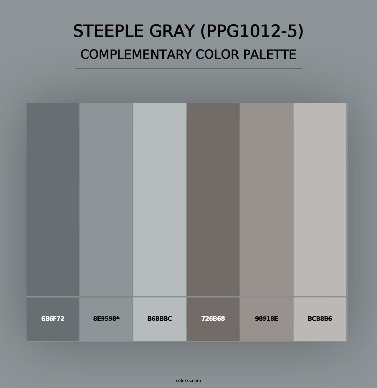 Steeple Gray (PPG1012-5) - Complementary Color Palette