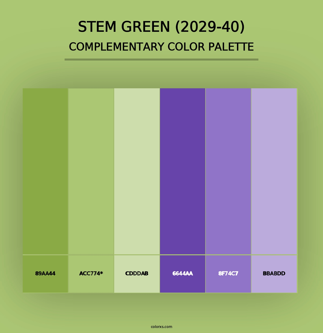 Stem Green (2029-40) - Complementary Color Palette