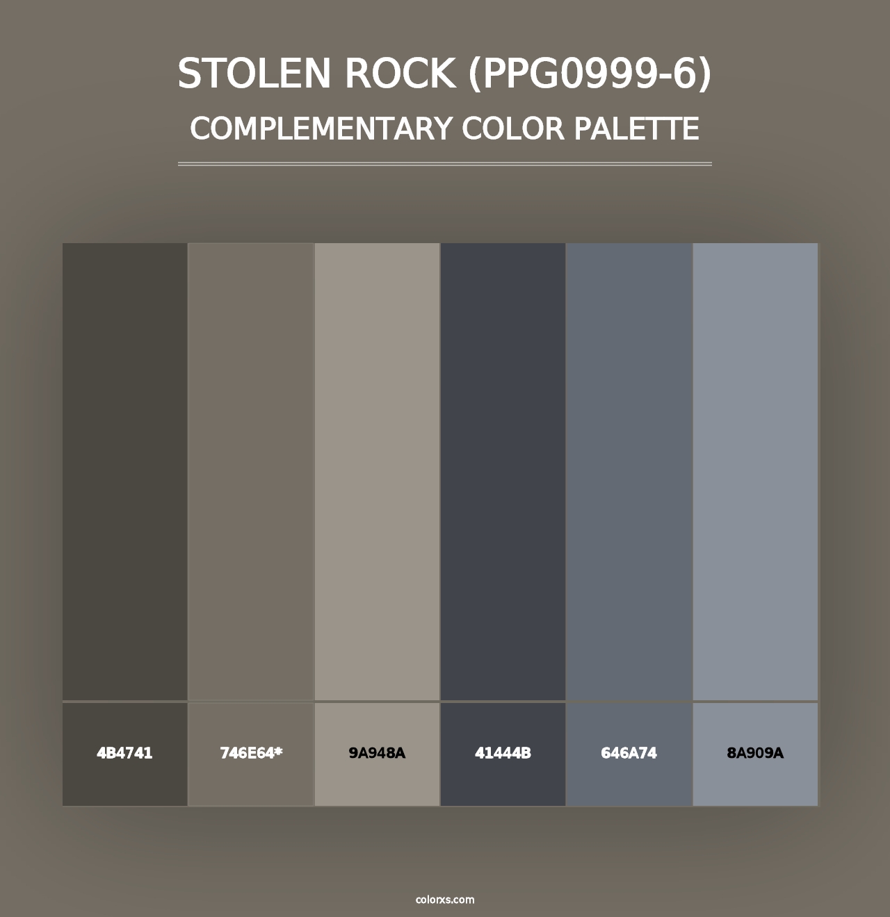 Stolen Rock (PPG0999-6) - Complementary Color Palette