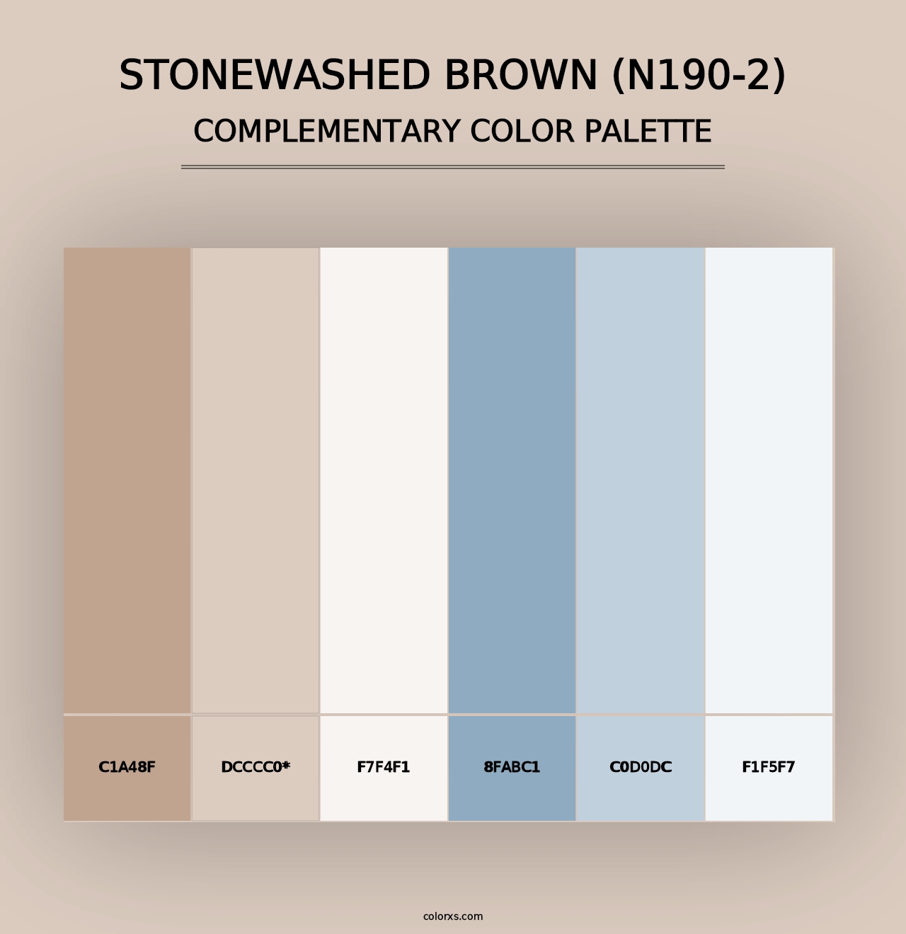 Stonewashed Brown (N190-2) - Complementary Color Palette