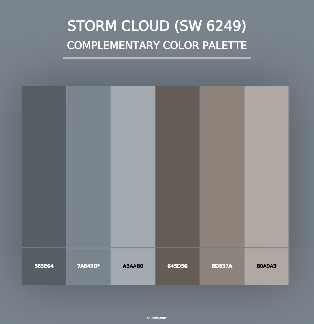 Storm Cloud (SW 6249) - Complementary Color Palette