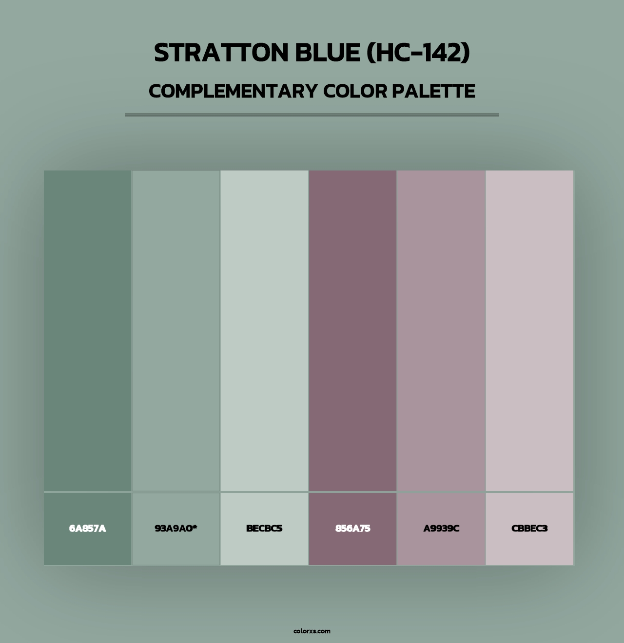 Stratton Blue (HC-142) - Complementary Color Palette