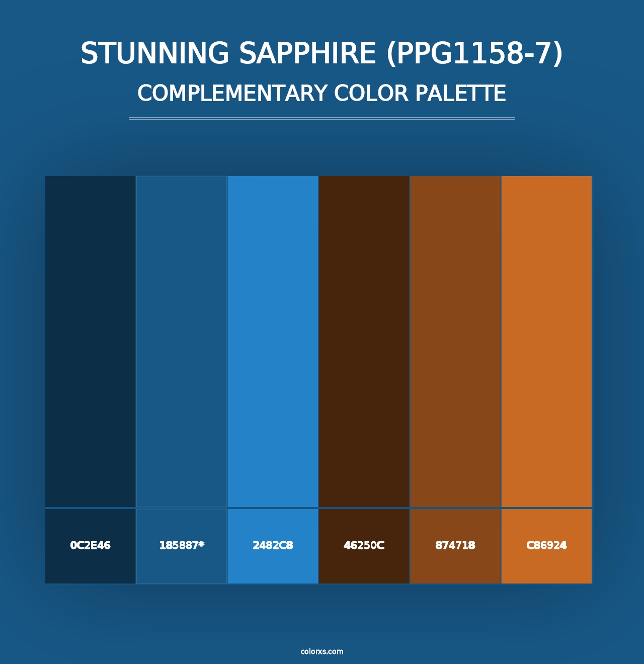 Stunning Sapphire (PPG1158-7) - Complementary Color Palette