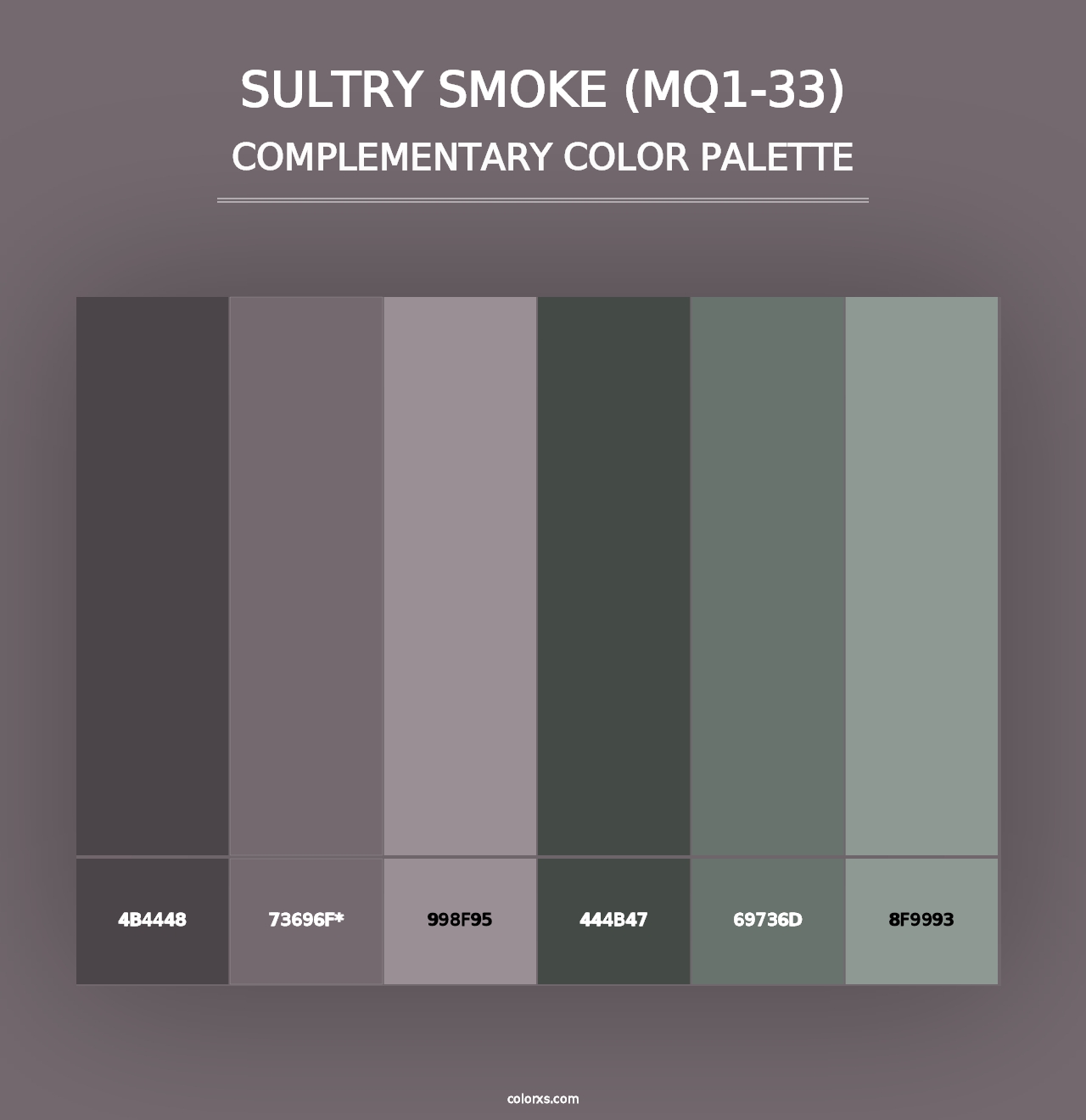 Sultry Smoke (MQ1-33) - Complementary Color Palette