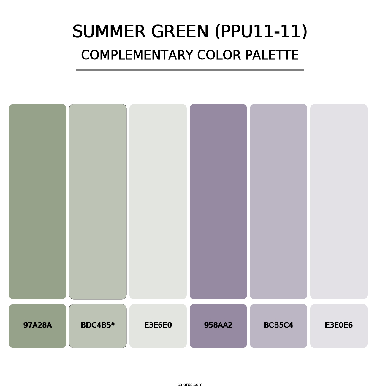 Summer Green (PPU11-11) - Complementary Color Palette