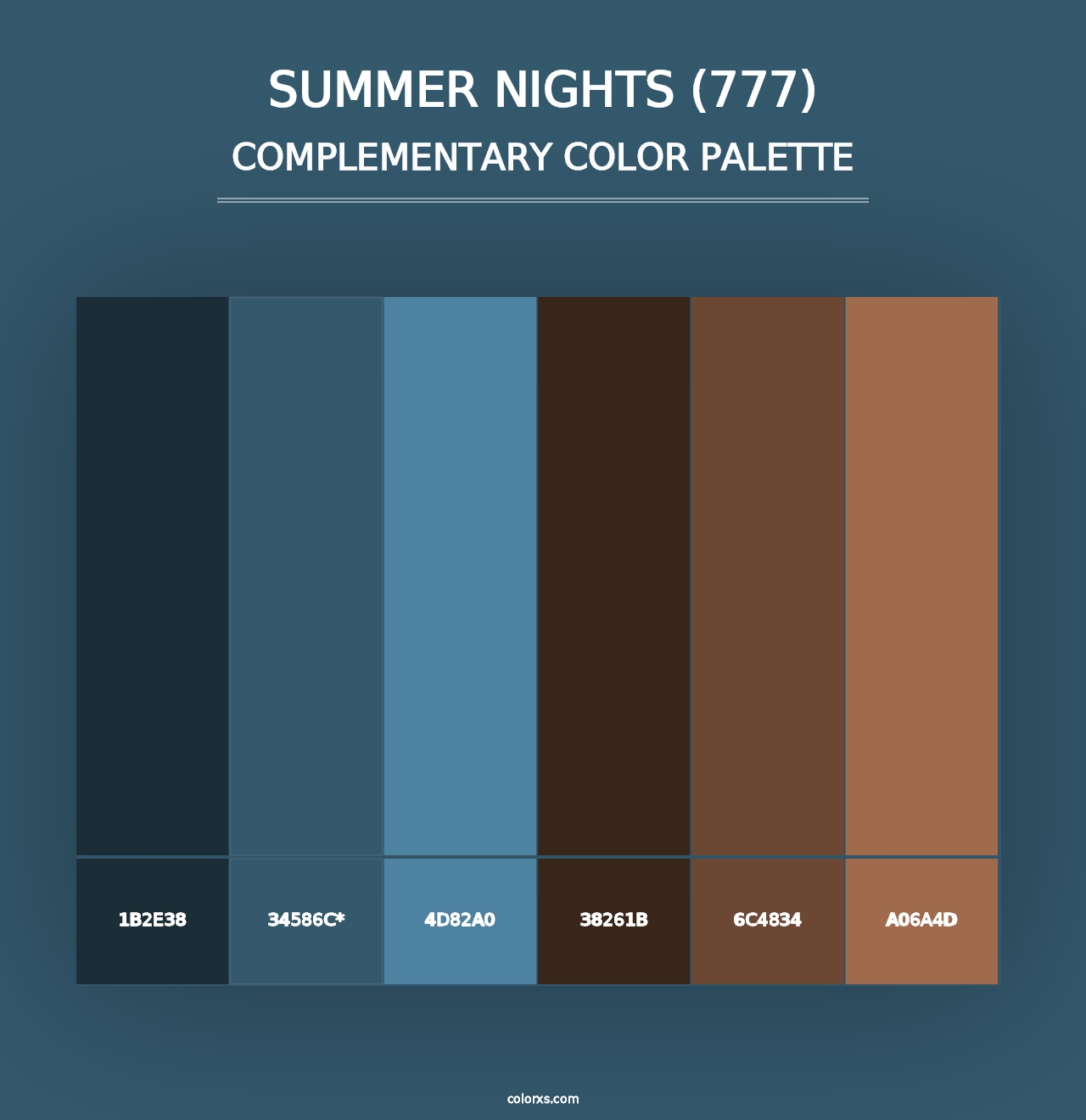 Summer Nights (777) - Complementary Color Palette