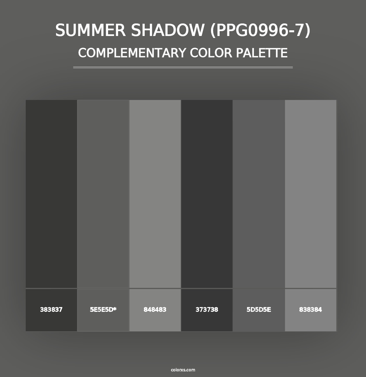 Summer Shadow (PPG0996-7) - Complementary Color Palette