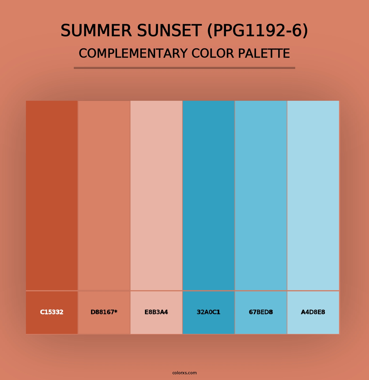 Summer Sunset (PPG1192-6) - Complementary Color Palette