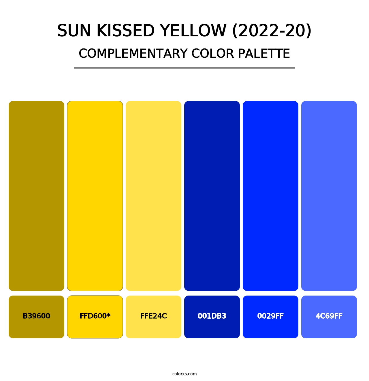 Sun Kissed Yellow (2022-20) - Complementary Color Palette