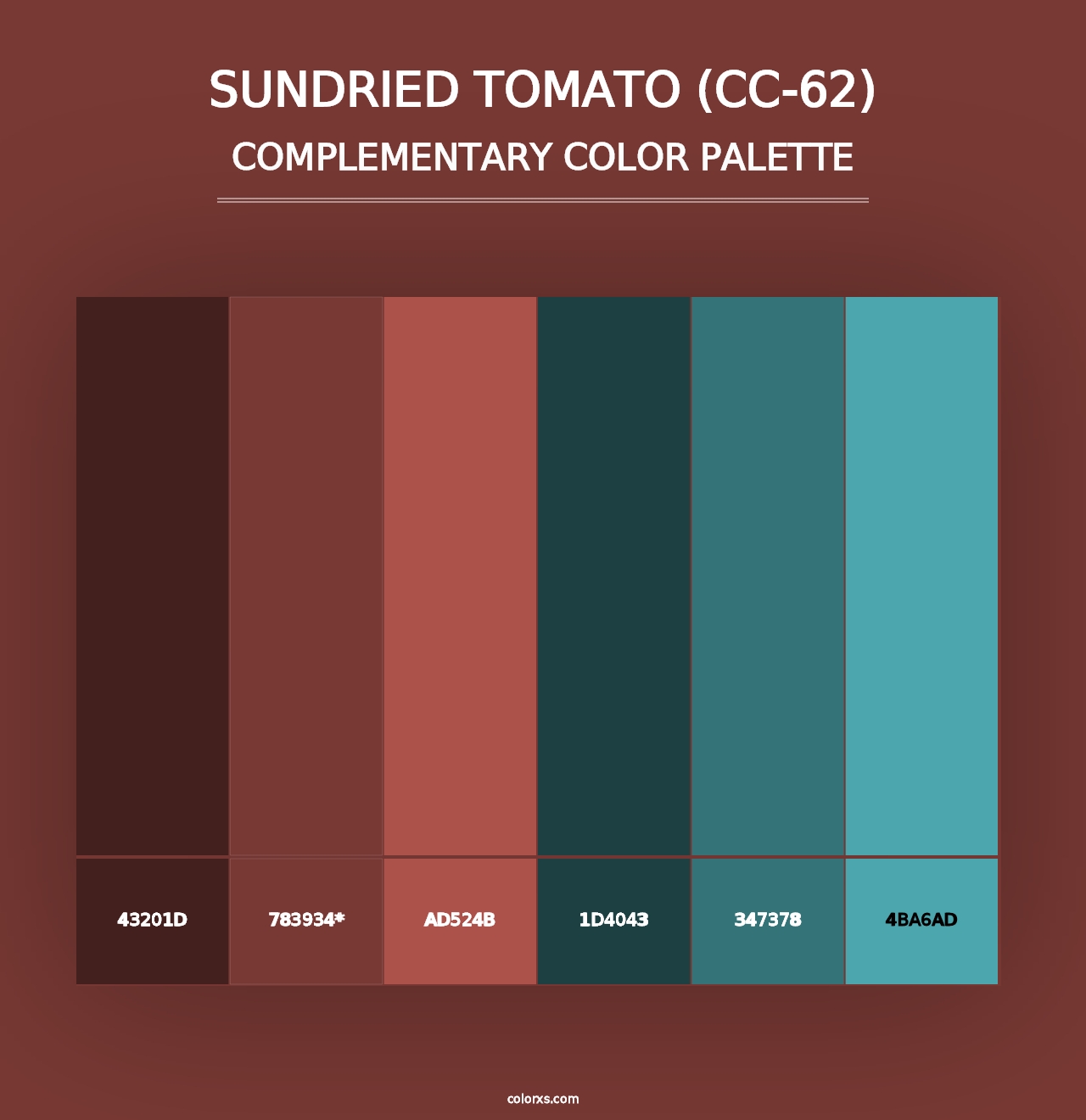 Sundried Tomato (CC-62) - Complementary Color Palette