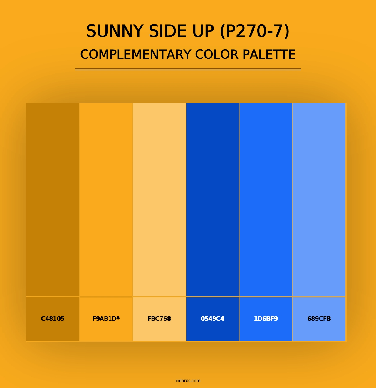 Sunny Side Up (P270-7) - Complementary Color Palette