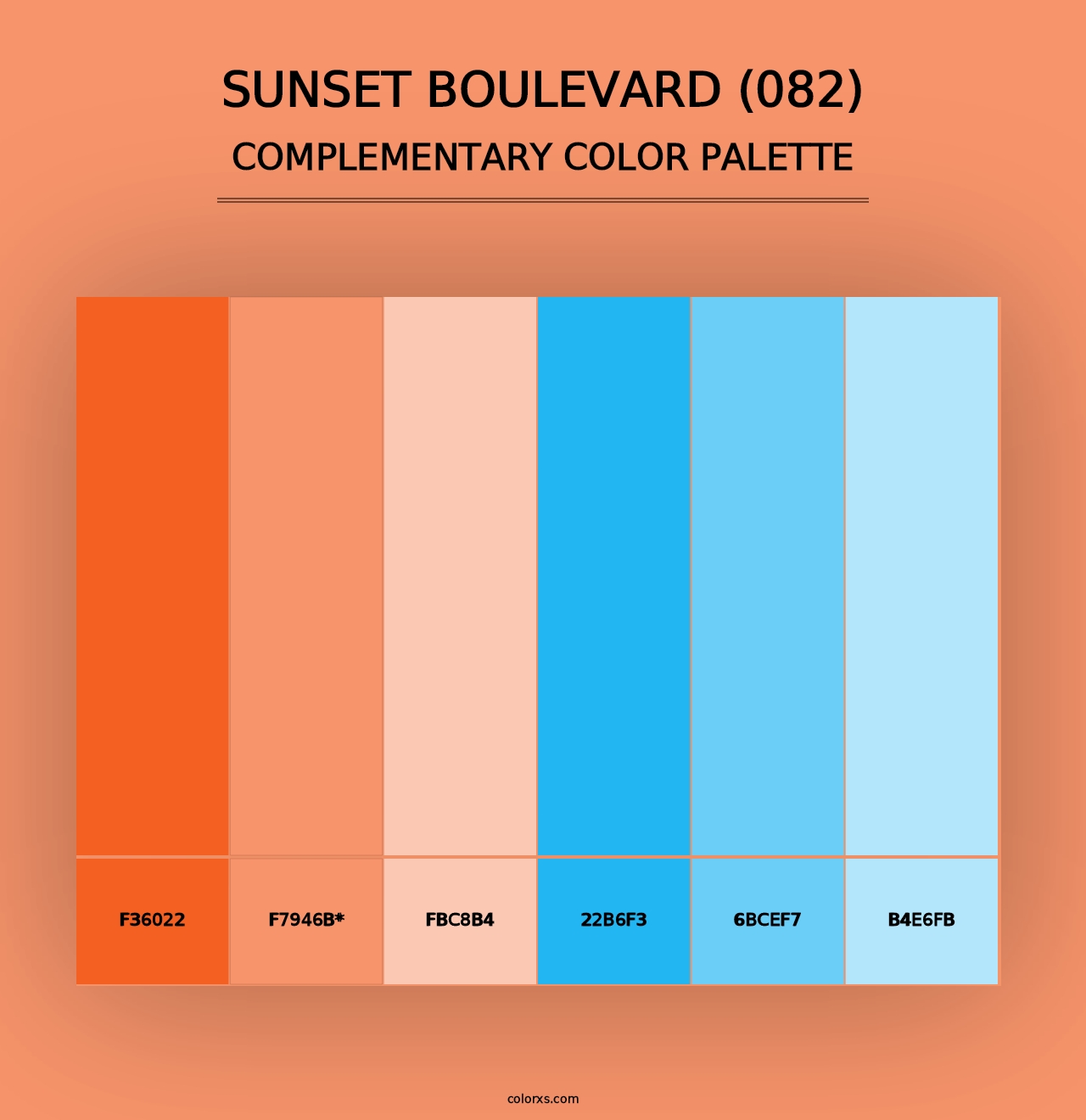 Sunset Boulevard (082) - Complementary Color Palette